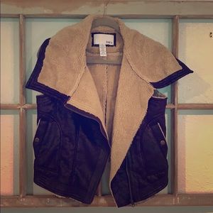 Beautiful faux suede and fur vest